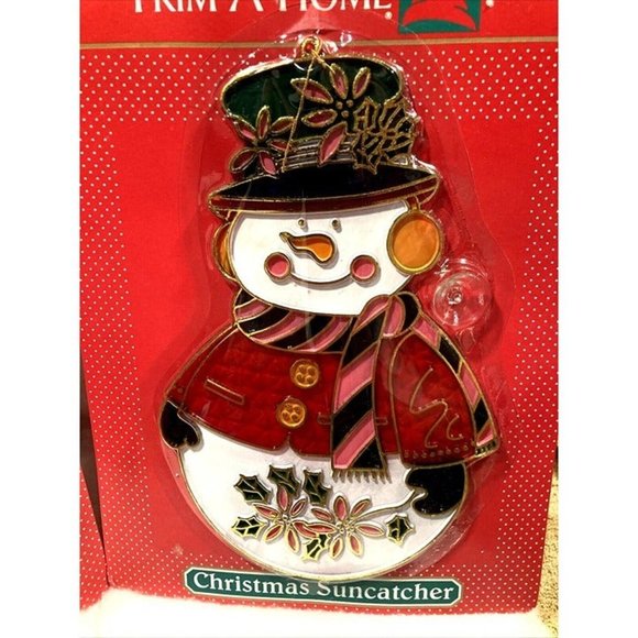 2 VINTAGE CHRISTMAS SUNCATCHER ANGEL SINGING JINGLE BELL 9" FROSTY SNOWMAN  NEW - Picture 5 of 6